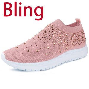 Women Flats Sneakers Crystal Fashion - foxberryparkproducts