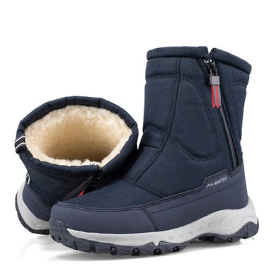 Winter New Thick Couple Snow Boots Plus Velvet Warm Side Zipper - foxberryparkproducts