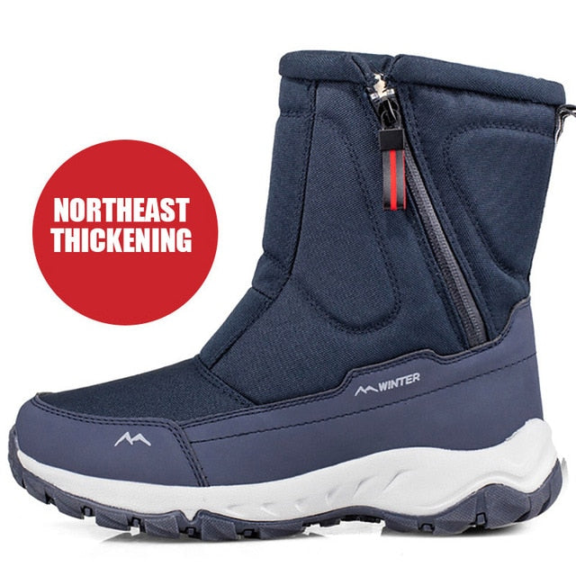 Winter New Thick Couple Snow Boots Plus Velvet Warm Side Zipper - foxberryparkproducts