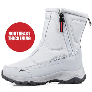 Winter New Thick Couple Snow Boots Plus Velvet Warm Side Zipper - foxberryparkproducts