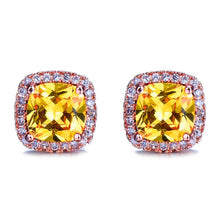 Load image into Gallery viewer, Luxury Female Yellow Pink Stone Earrings - foxberryparkproducts
