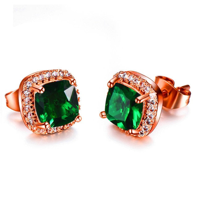 Luxury Female Yellow Pink Stone Earrings - foxberryparkproducts