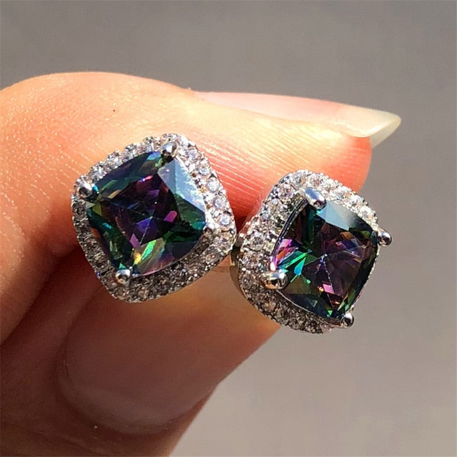 Luxury Female Yellow Pink Stone Earrings - foxberryparkproducts