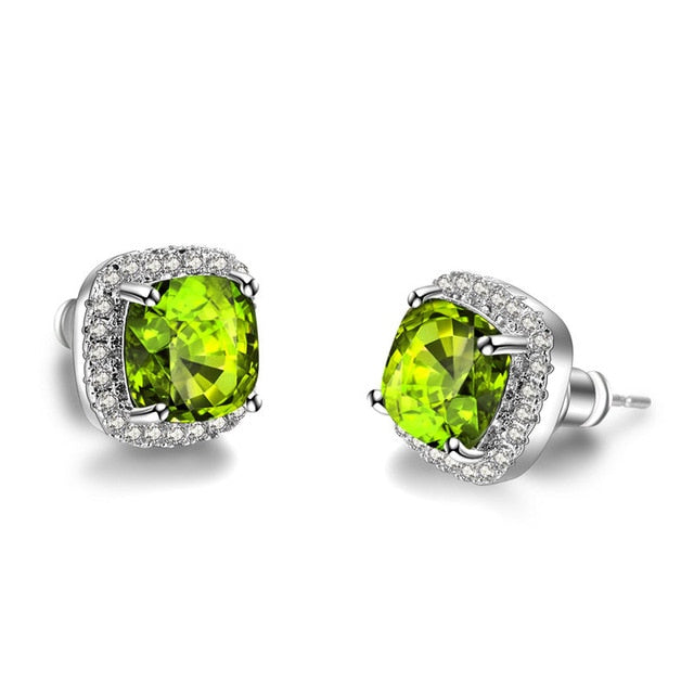 Luxury Female Yellow Pink Stone Earrings - foxberryparkproducts