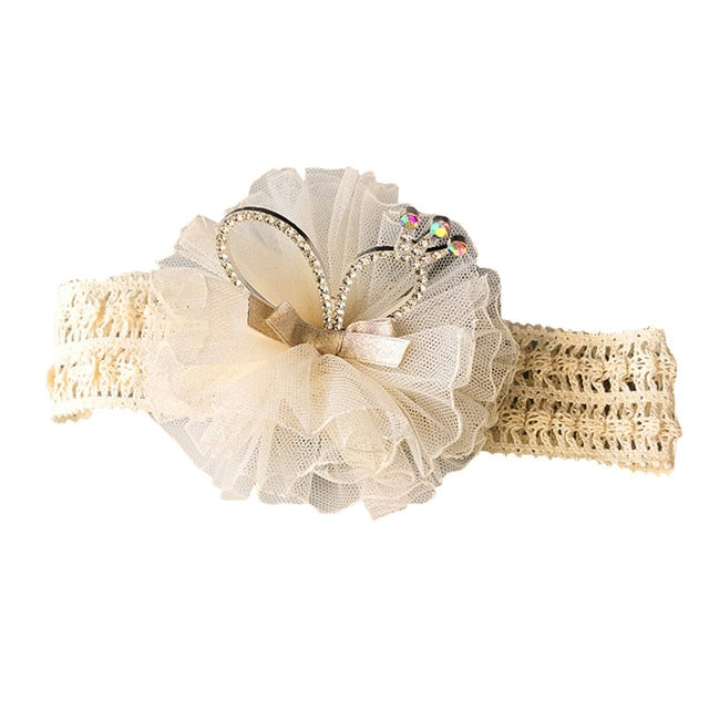 Balleen shiny Infant Child Hair Band Three-dimensional Alloy Rhinestone Crown Headdress - foxberryparkproducts