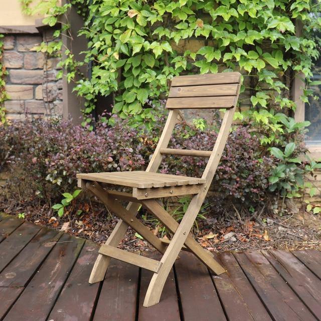 Garden solid wood table and chair Folding Chair - foxberryparkproducts
