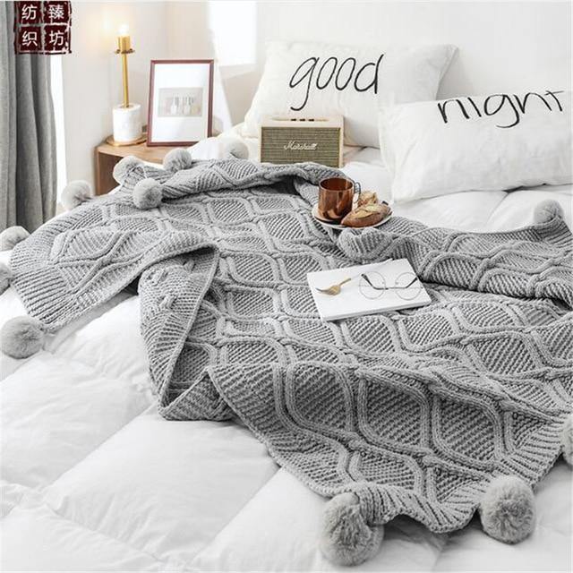 Knitted Blanket Sofa Throw Blankets - foxberryparkproducts