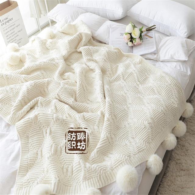 Knitted Blanket Sofa Throw Blankets - foxberryparkproducts