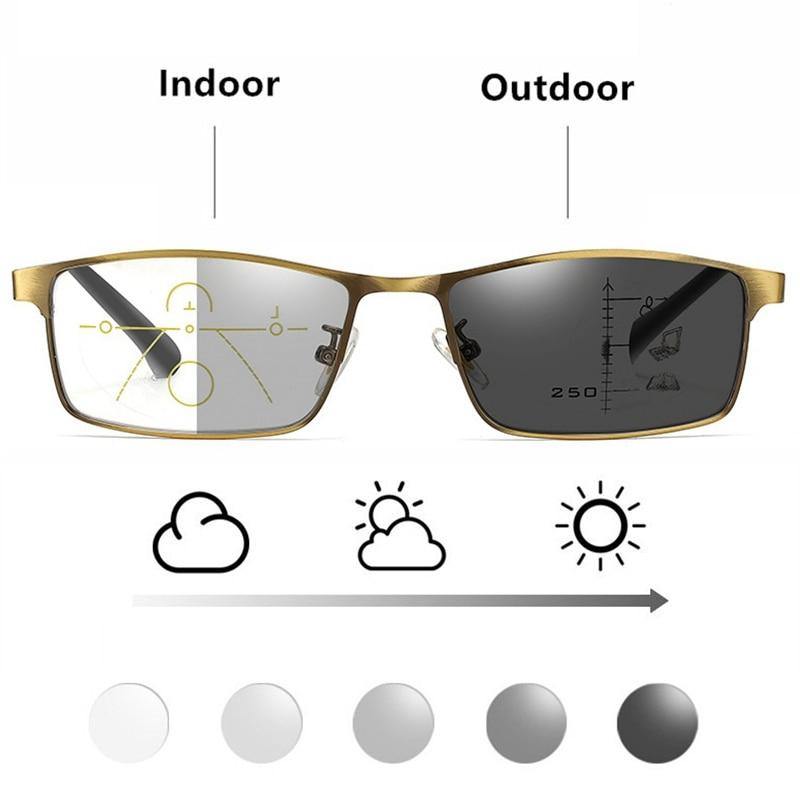 High Quality Photochromic Reading Glasses Men Progressive Anti-Blue Ray - foxberryparkproducts