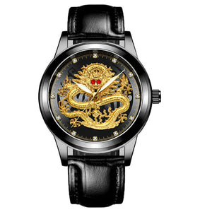 New Golden Mens Watches Top Brand Luxury Chinese Dragon - foxberryparkproducts