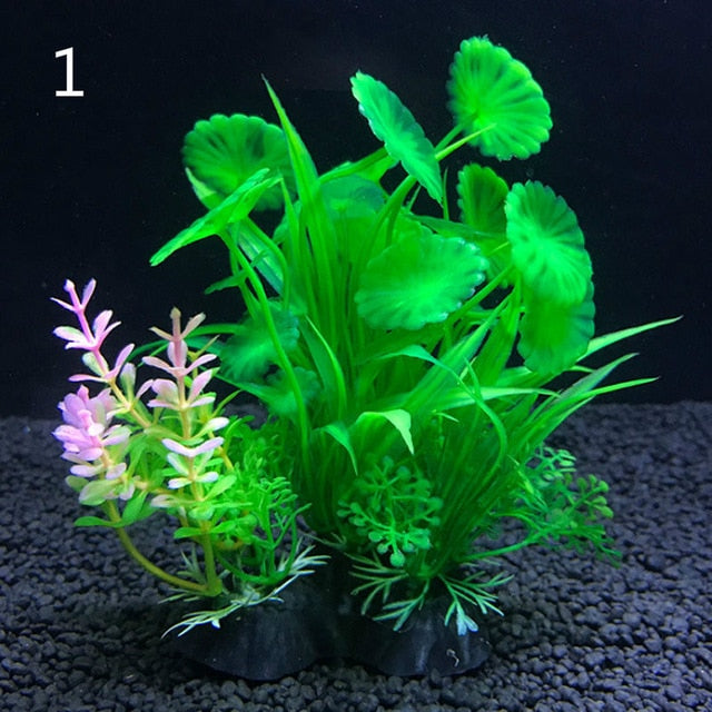 12 Kinds Artificial Aquarium Decor Plants Water Weeds Ornament  Fish Tank Grass Decoration - foxberryparkproducts