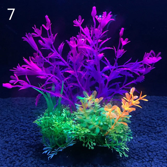 12 Kinds Artificial Aquarium Decor Plants Water Weeds Ornament  Fish Tank Grass Decoration - foxberryparkproducts