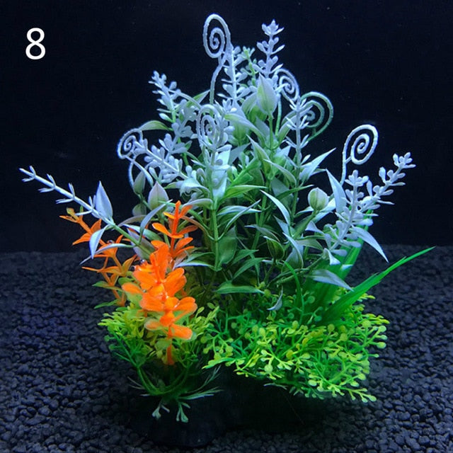 12 Kinds Artificial Aquarium Decor Plants Water Weeds Ornament  Fish Tank Grass Decoration - foxberryparkproducts