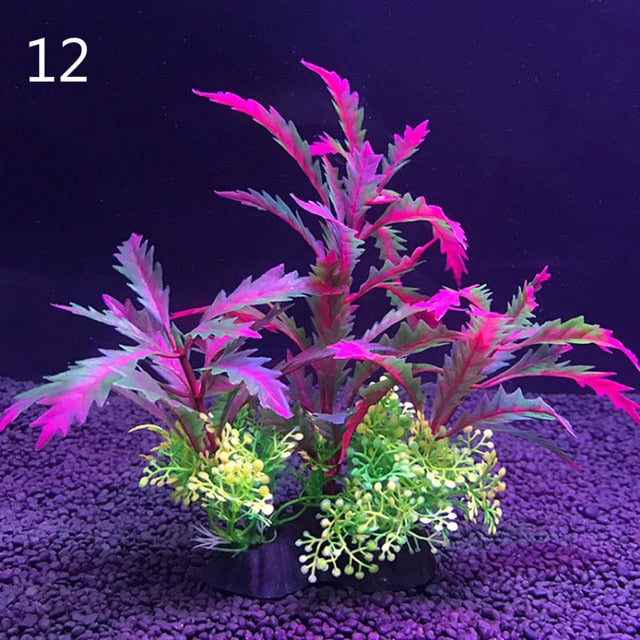 12 Kinds Artificial Aquarium Decor Plants Water Weeds Ornament  Fish Tank Grass Decoration - foxberryparkproducts
