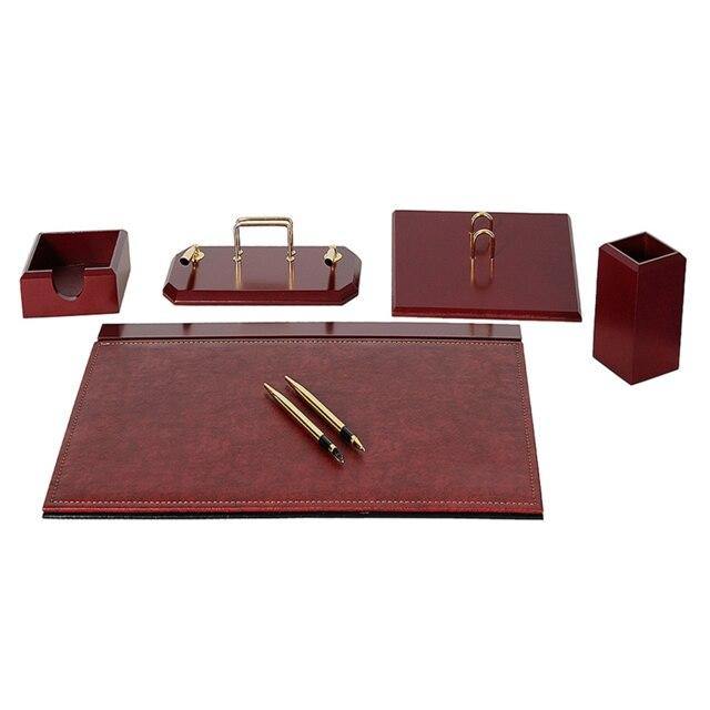 Luxury Wooden Flas Desk Set 6 Pieces Desk Organizer - foxberryparkproducts