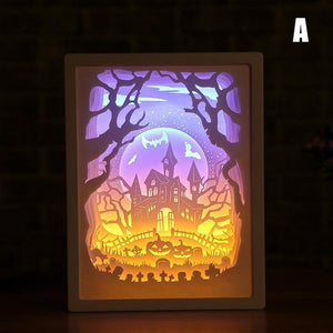 Novelty totoro night light paper-cut atmosphere lamp 3d paper sculpture art - foxberryparkproducts