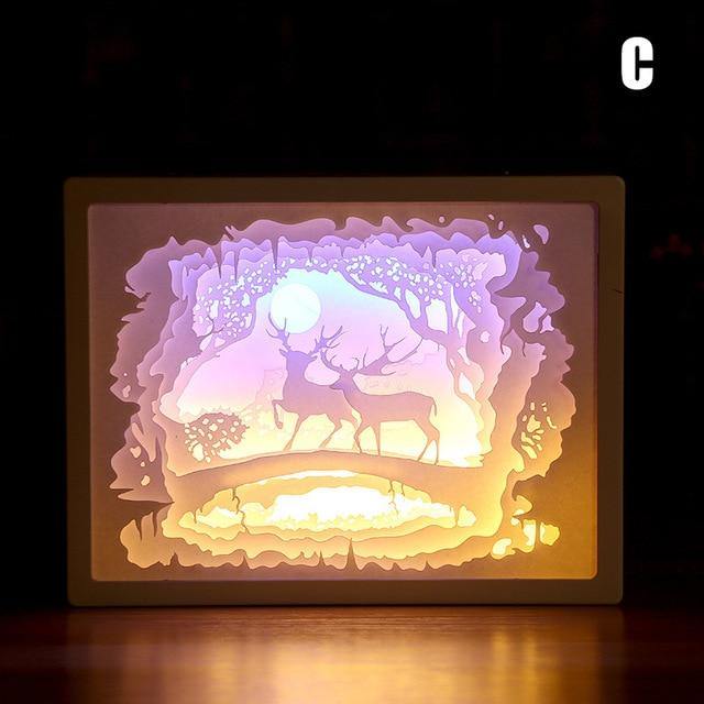 Novelty totoro night light paper-cut atmosphere lamp 3d paper sculpture art - foxberryparkproducts