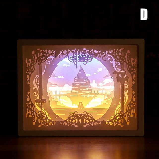 Novelty totoro night light paper-cut atmosphere lamp 3d paper sculpture art - foxberryparkproducts