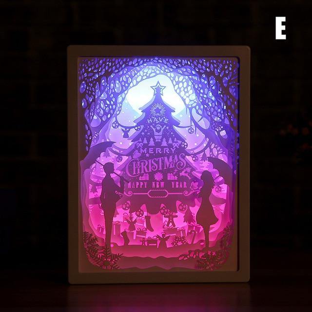 Novelty totoro night light paper-cut atmosphere lamp 3d paper sculpture art - foxberryparkproducts