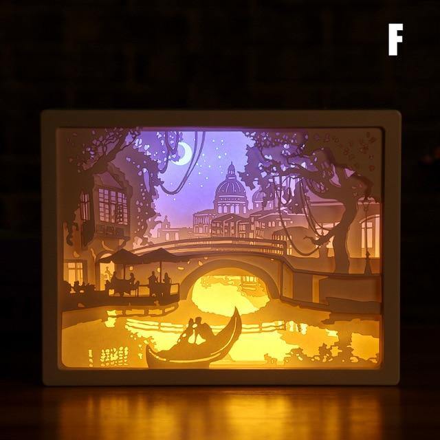 Novelty totoro night light paper-cut atmosphere lamp 3d paper sculpture art - foxberryparkproducts