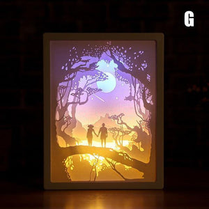 Novelty totoro night light paper-cut atmosphere lamp 3d paper sculpture art - foxberryparkproducts