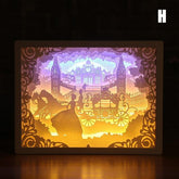 Novelty totoro night light paper-cut atmosphere lamp 3d paper sculpture art - foxberryparkproducts