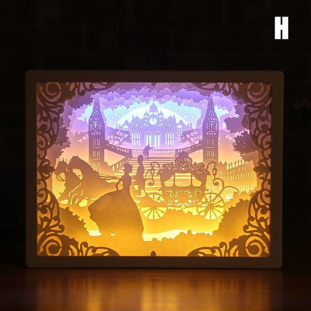 Novelty totoro night light paper-cut atmosphere lamp 3d paper sculpture art - foxberryparkproducts