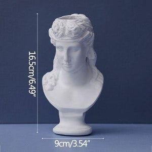 European  Bust Character Figure Flower Pot  Resin - foxberryparkproducts