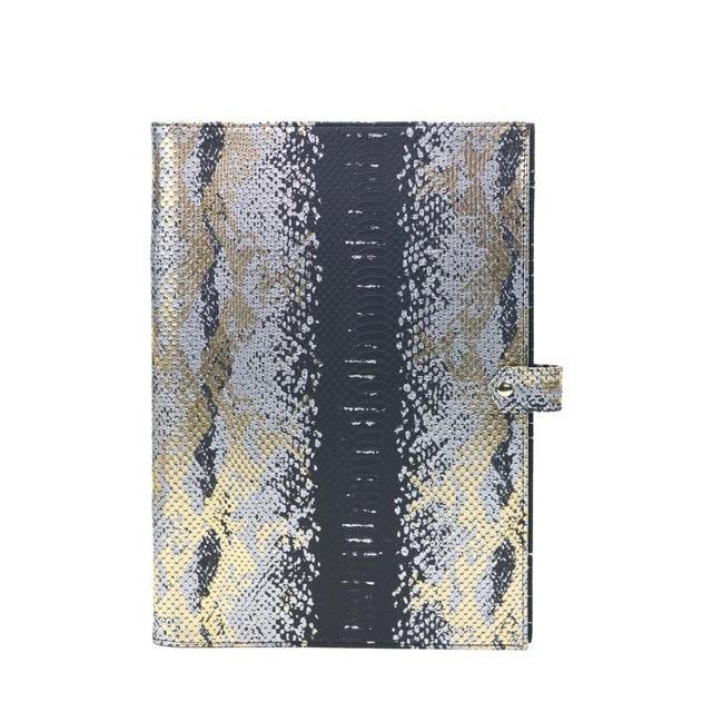 Monogrammed Note Pad Document Bag Embossed Python Pattern - foxberryparkproducts