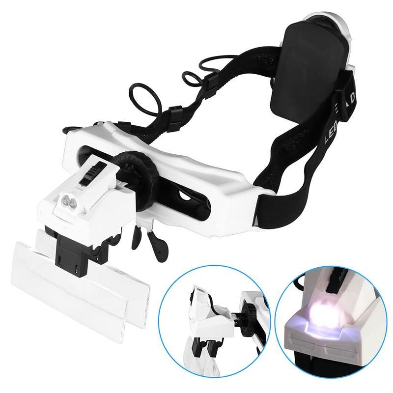 5X 8X 13X 20X 25X 28X Headband Magnifying Glasses LED Light He - foxberryparkproducts