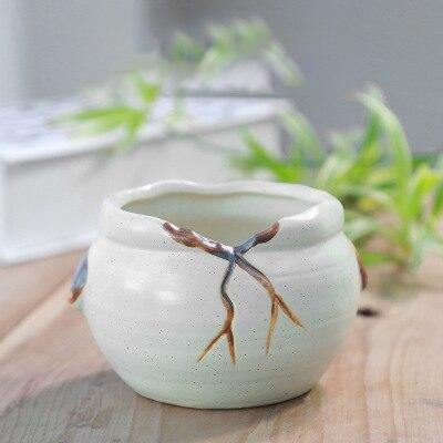 Mini Thumb Flower Pot Retro Crease - foxberryparkproducts