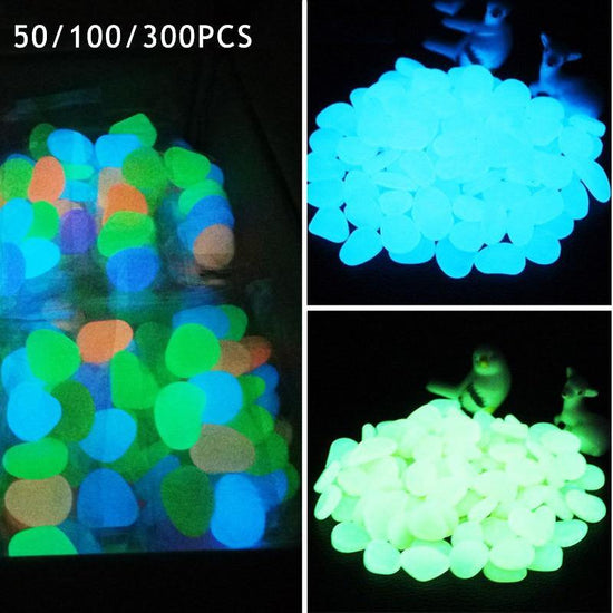 50/100/300pcs Glow in the Dark Pebbles - foxberryparkproducts