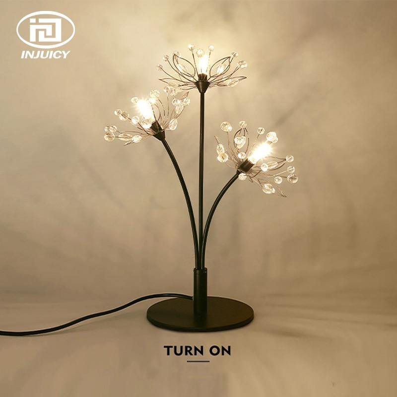 Romantic Dandelion Crystal LED Lamp Metal - foxberryparkproducts