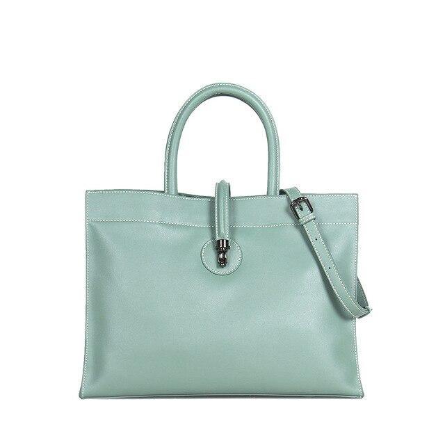 New 13.3" Genuine Leather Women Briefcase Tote Bags - foxberryparkproducts