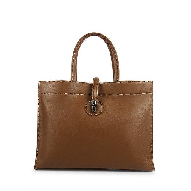 New 13.3" Genuine Leather Women Briefcase Tote Bags - foxberryparkproducts