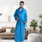Women Men Winter Plus Size Flannel Robe Extra Long Hooded - foxberryparkproducts