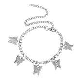 Anklet-Bracelet  INS Fashion Butterfly anklet Rhinestone Tennis Chain  ID A114 - 1136 - foxberryparkproducts