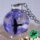 Chic Transparent Resin Rould Ball Moon Pendant Necklace - foxberryparkproducts