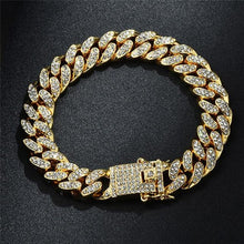 Load image into Gallery viewer, Hip Hop Iced Out Paved Rhinestones 1Set 13MM Miami Curb Cuban Chain - foxberryparkproducts
