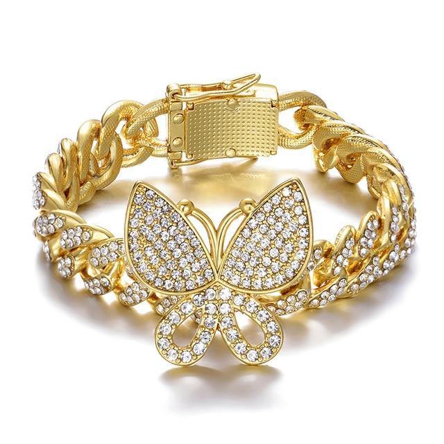 Hip Hop Iced Out Paved Rhinestones 1Set 13MM Miami Curb Cuban Chain - foxberryparkproducts