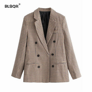 Fashion Autumn Women Plaid Blazers and Jackets - foxberryparkproducts