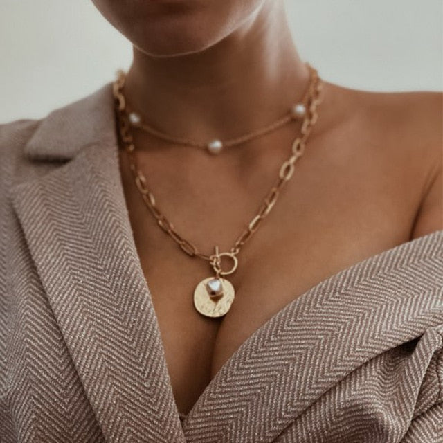 Necklace  Classy Fashion Asymmetric Lock              ID A112 - 1139 - foxberryparkproducts