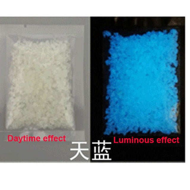 DIY fish Tank Aquarium Luminous Glow Gravel Noctilucent Sand Romantic Sky Blue Fluorescent Particles - foxberryparkproducts