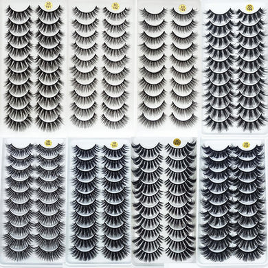 10Pairs 3D Mink Eyelashes Makeup Natural Long False Eyelashes Dramatic Lashes Extension HandMade Fake Eyelash maquiagem - foxberryparkproducts