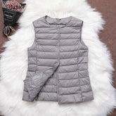 Fitaylor 90% Ultra Light White Duck Down Women Vest Thin Coat - foxberryparkproducts