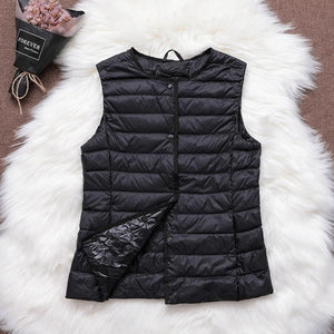 Fitaylor 90% Ultra Light White Duck Down Women Vest Thin Coat - foxberryparkproducts