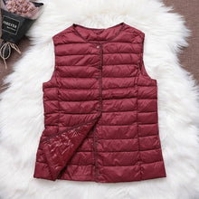 Load image into Gallery viewer, Fitaylor 90% Ultra Light White Duck Down Women Vest Thin Coat - foxberryparkproducts
