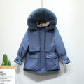 Warm Winter Jacket Women Large Natural Fox Fur White Duck Down Coat - foxberryparkproducts