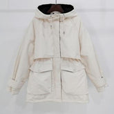 Warm Winter Jacket Women Large Natural Fox Fur White Duck Down Coat - foxberryparkproducts