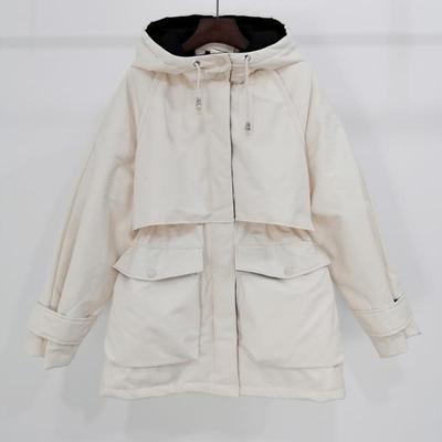 Warm Winter Jacket Women Large Natural Fox Fur White Duck Down Coat - foxberryparkproducts